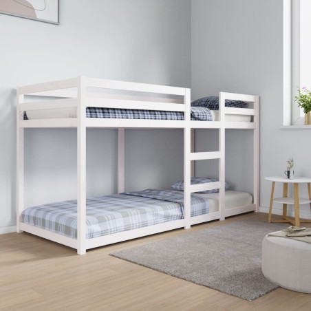 vidaXL Etagenbett Weiß 80x200 cm Massivholz Kiefer