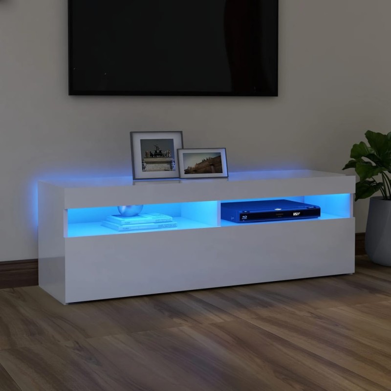 vidaXL TV-Schrank mit LED-Leuchten Hochglanz-Weiß 120x35x40 cm vidaXL TV-Schrank mit LED-Leuchten Hochglanz-Weiß 120x35x40 cm