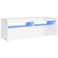 vidaXL TV-Schrank mit LED-Leuchten Hochglanz-Weiß 120x35x40 cm vidaXL TV-Schrank mit LED-Leuchten Hochglanz-Weiß 120x35x40 cm