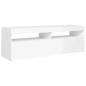 vidaXL TV-Schrank mit LED-Leuchten Hochglanz-Weiß 120x35x40 cm vidaXL TV-Schrank mit LED-Leuchten Hochglanz-Weiß 120x35x40 cm