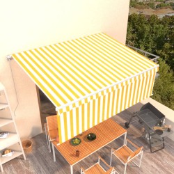 vidaXL Gelenkarmmarkise mit Rollo 4x3 m Gelb & Weiß