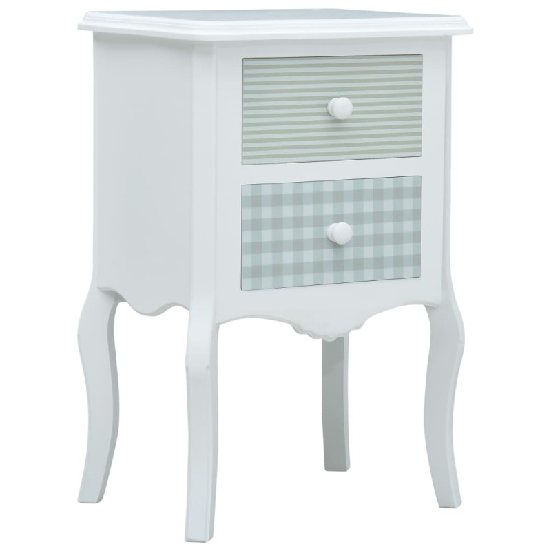 vidaXL Nachttisch Weiß und Grau 43 x 32 x 65 cm MDF vidaXL Nachttisch Weiß und Grau 43 x 32 x 65 cm MDF