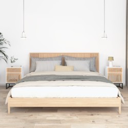 vidaXL Nachttische 2 Stk. Weiß 40x30x55,5 cm Holzwerkstoff & Eisen