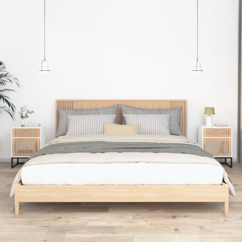 vidaXL Nachttische 2 Stk. Weiß 40x30x55,5 cm Holzwerkstoff & Eisen vidaXL Nachttische 2 Stk. Weiß 40x30x55,5 cm Holzwerkstoff & Eisen