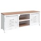 vidaXL TV-Schrank Weiß 110x30x40 cm Eisen und Massivholz Tanne vidaXL TV-Schrank Weiß 110x30x40 cm Eisen und Massivholz Tanne