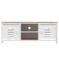 vidaXL TV-Schrank Weiß 110x30x40 cm Eisen und Massivholz Tanne vidaXL TV-Schrank Weiß 110x30x40 cm Eisen und Massivholz Tanne