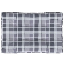 vidaXL Palettenkissen Grau Karomuster 120x80x12 cm Stoff