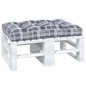 vidaXL Palettenkissen Grau Karomuster 120x80x12 cm Stoff vidaXL Palettenkissen Grau Karomuster 120x80x12 cm Stoff