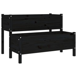 vidaXL Pflanzkübel Schwarz 110x84x75 cm Massivholz Kiefer