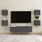 vidaXL TV-Wandschränke 2 Stk. Hochglanz-Grau 30,5x30x30 cm vidaXL TV-Wandschränke 2 Stk. Hochglanz-Grau 30,5x30x30 cm