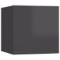 vidaXL TV-Wandschränke 2 Stk. Hochglanz-Grau 30,5x30x30 cm vidaXL TV-Wandschränke 2 Stk. Hochglanz-Grau 30,5x30x30 cm
