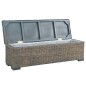 vidaXL Aufbewahrungsbox 120 cm Grau Kubu-Rattan und Massivholz Mango vidaXL Aufbewahrungsbox 120 cm Grau Kubu-Rattan und Massivholz Mango