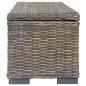 vidaXL Aufbewahrungsbox 120 cm Grau Kubu-Rattan und Massivholz Mango vidaXL Aufbewahrungsbox 120 cm Grau Kubu-Rattan und Massivholz Mango