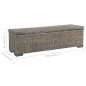 vidaXL Aufbewahrungsbox 120 cm Grau Kubu-Rattan und Massivholz Mango vidaXL Aufbewahrungsbox 120 cm Grau Kubu-Rattan und Massivholz Mango