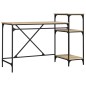 vidaXL Schreibtisch mit Regal Sonoma-Eiche 135x50x90 cm Holzwerkstoff vidaXL Schreibtisch mit Regal Sonoma-Eiche 135x50x90 cm Holzwerkstoff