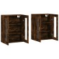 vidaXL Wandschränke 2 Stk. Räuchereiche Holzwerkstoff vidaXL Wandschränke 2 Stk. Räuchereiche Holzwerkstoff