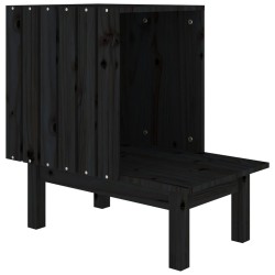 vidaXL Katzenhaus Schwarz 60x36x60 cm Massivholz Kiefer