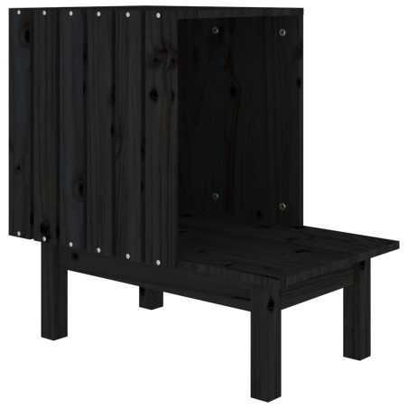 vidaXL Katzenhaus Schwarz 60x36x60 cm Massivholz Kiefer