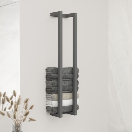 vidaXL Handtuchhalter Grau 23x18x110 cm Massivholz Kiefer