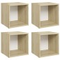 vidaXL TV-Schränke 4 Stk. Weiß Sonoma-Eiche 37x35x37 cm Holzwerkstoff vidaXL TV-Schränke 4 Stk. Weiß Sonoma-Eiche 37x35x37 cm Holzwerkstoff