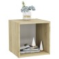 vidaXL TV-Schränke 4 Stk. Weiß Sonoma-Eiche 37x35x37 cm Holzwerkstoff vidaXL TV-Schränke 4 Stk. Weiß Sonoma-Eiche 37x35x37 cm Holzwerkstoff
