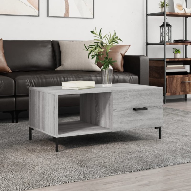 vidaXL Couchtisch Grau Sonoma 90x50x40 cm Holzwerkstoff vidaXL Couchtisch Grau Sonoma 90x50x40 cm Holzwerkstoff