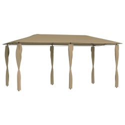 vidaXL Pavillon mit Pfostenabdeckungen 3x6x2,6 m Taupe 160 g/m² 