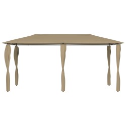 vidaXL Pavillon mit Pfostenabdeckungen 3x6x2,6 m Taupe 160 g/m² 
