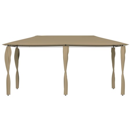 vidaXL Pavillon mit Pfostenabdeckungen 3x6x2,6 m Taupe 160 g/m² 