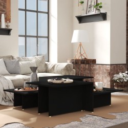 vidaXL Couchtische 2 Stk. Schwarz 111,5x50x33 cm Holzwerkstoff