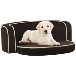 vidaXL Klappbares Hundesofa mit waschbaren Kissen 73x67x26 cm Plüsch Braun