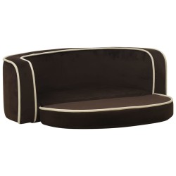 vidaXL Klappbares Hundesofa mit waschbaren Kissen 73x67x26 cm Plüsch Braun