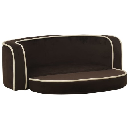 vidaXL Klappbares Hundesofa mit waschbaren Kissen 73x67x26 cm Plüsch Braun