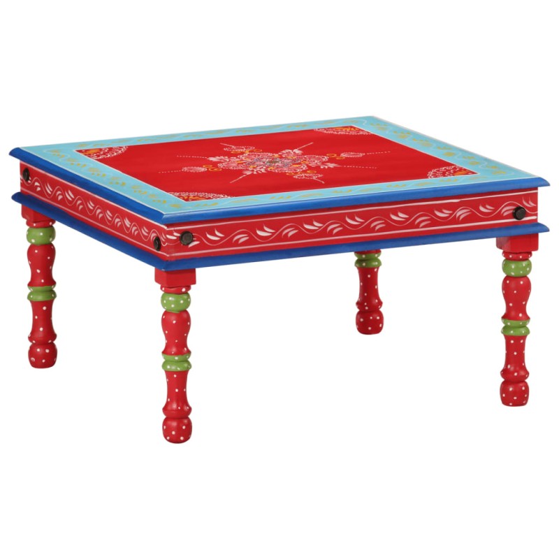 vidaXL Couchtisch Rot Handbemalt Massivholz Mango vidaXL Couchtisch Rot Handbemalt Massivholz Mango