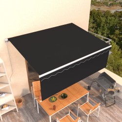 vidaXL Markise Manuell Einziehbar mit Rollo 4x3 m Anthrazit