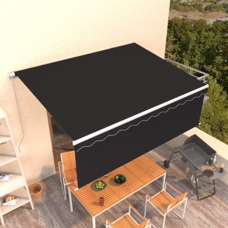 vidaXL Markise Manuell Einziehbar mit Rollo 4x3 m Anthrazit
