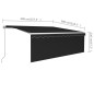 vidaXL Markise Manuell Einziehbar mit Rollo 4x3 m Anthrazit vidaXL Markise Manuell Einziehbar mit Rollo 4x3 m Anthrazit
