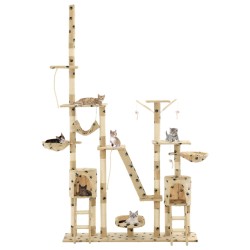 vidaXL Katzen-Kratzbaum Sisal 230 - 250 cm Pfoten-Aufdruck Beige
