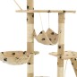 vidaXL Katzen-Kratzbaum Sisal 230 - 250 cm Pfoten-Aufdruck Beige vidaXL Katzen-Kratzbaum Sisal 230 - 250 cm Pfoten-Aufdruck Beige
