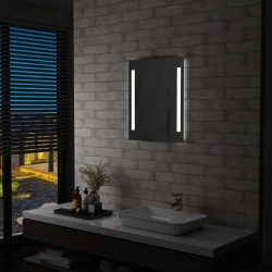 vidaXL Badezimmer-Wandspiegel mit LEDs 50x60 cm