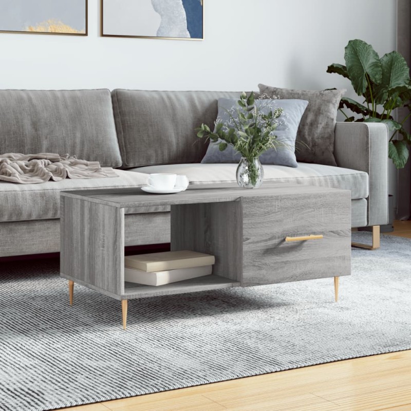 vidaXL Couchtisch Grau Sonoma 90x50x40 cm Holzwerkstoff vidaXL Couchtisch Grau Sonoma 90x50x40 cm Holzwerkstoff