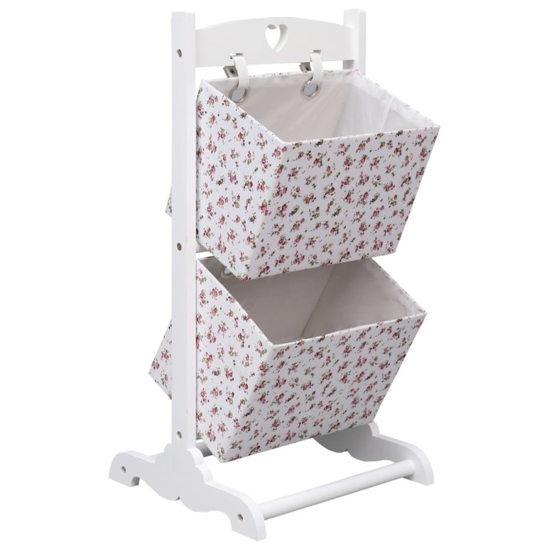 vidaXL 2-stufiges Korbregal Blumenmuster 35 x 35 x 72 cm Holz vidaXL 2-stufiges Korbregal Blumenmuster 35 x 35 x 72 cm Holz