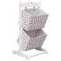 vidaXL 2-stufiges Korbregal Blumenmuster 35 x 35 x 72 cm Holz vidaXL 2-stufiges Korbregal Blumenmuster 35 x 35 x 72 cm Holz