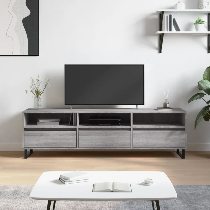 vidaXL TV-Schrank Grau Sonoma 150x30x44,5 cm Holzwerkstoff vidaXL TV-Schrank Grau Sonoma 150x30x44,5 cm Holzwerkstoff