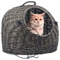 vidaXL Katzen-Transportkorb Grau 45x35x35 cm Natürliche Weide vidaXL Katzen-Transportkorb Grau 45x35x35 cm Natürliche Weide