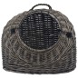 vidaXL Katzen-Transportkorb Grau 45x35x35 cm Natürliche Weide vidaXL Katzen-Transportkorb Grau 45x35x35 cm Natürliche Weide