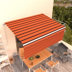 vidaXL Gelenkarmmarkise mit Rollo 4x3 m Orange & Braun