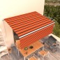 vidaXL Gelenkarmmarkise mit Rollo 4x3 m Orange & Braun vidaXL Gelenkarmmarkise mit Rollo 4x3 m Orange & Braun