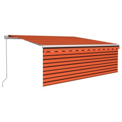 vidaXL Gelenkarmmarkise mit Rollo 4x3 m Orange & Braun