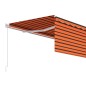 vidaXL Gelenkarmmarkise mit Rollo 4x3 m Orange & Braun vidaXL Gelenkarmmarkise mit Rollo 4x3 m Orange & Braun